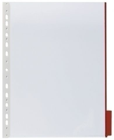 FUNDA DURABLE DIN-A4 PESTAÑA ROJA PAQUETE de 5