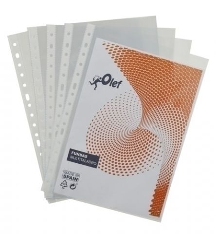 FUNDA MULTITALADRO OLEF PP  90µ CRISTAL LISO A4 16