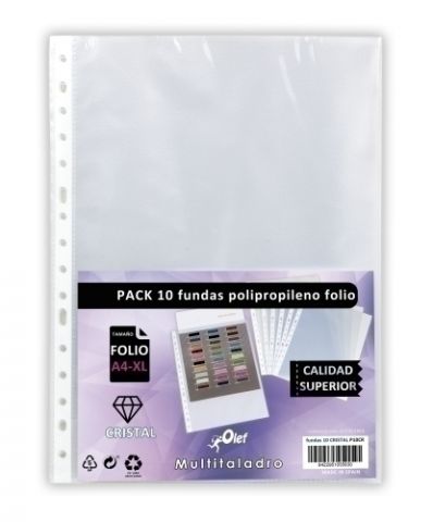 FUNDA MULTITALADRO OLEF PP  90µ CRISTAL LISO Fº 16
