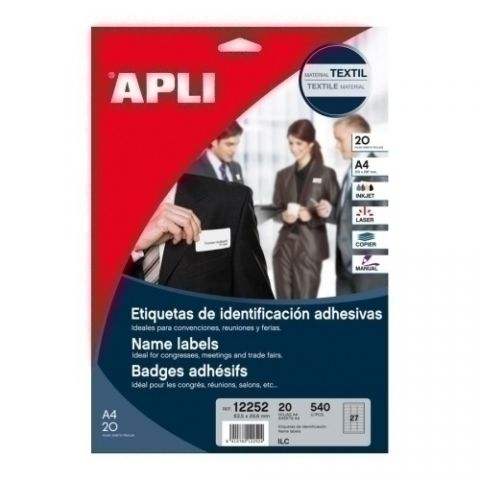 FUNDA DISTINTIVO APLI A4 TEXTIL IMPRIMIBLE 63,5x29