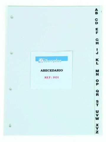 INDICE para LISTIN TELEFONICO IBERPLAS PVC ALFABET
