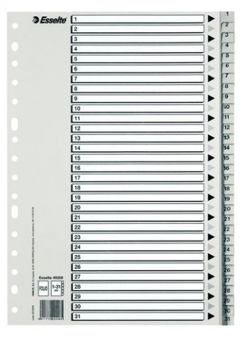INDICE ESSELTE PP NUMERICO A4 pestañas 1-31 11 tal