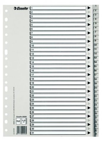 INDICE ESSELTE PP NUMERICO Fº pestañas 1-31 16 tal