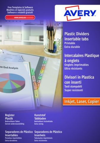 SEPARADORES AVERY PVC COLORES TRASLUCIDOS SURTIDOS