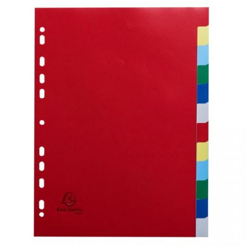 SEPARADORES EXACOMPTA PP FLEXIBLE OPACO A4 12 pest