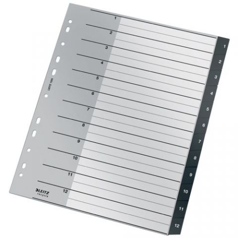 INDICE LEITZ PP RECYCLE NUMERICO A4+ pestañas 1-12
