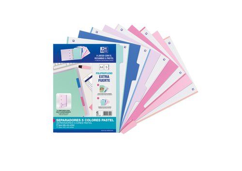 SEPARADORES OXFORD PP A4 5 pestañas 4 taladros (5