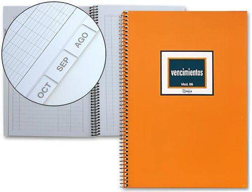 LIBRO CONTABILIDAD CARTULINA M-96 VTOS ESPIRAL
