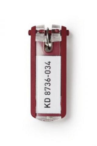 LLAVERO ETIQUETA DURABLE ROJO BOLSA de 6