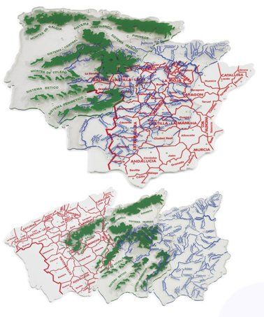 PLANTILLAS FAIBO 3 MAPAS 15x12.5 cm FISICO/POLITIC