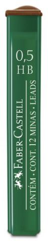 MINAS  FABER-CASTELL POLYMER 0,5 - HB (TUBO de 12)