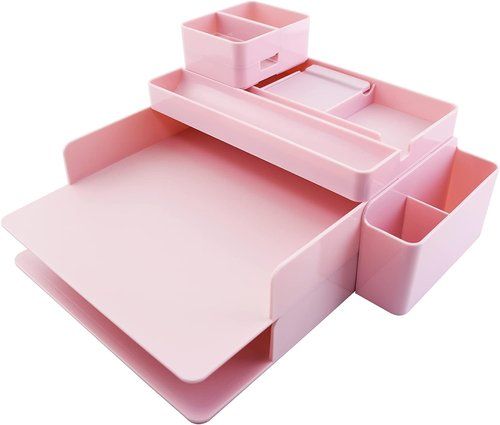 ORGANIZADOR SOBREMESA OFFICE BOX MINIMAL ROSA