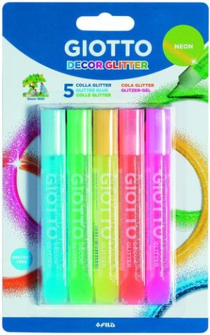 COLA GLITTER GLUE GIOTTO LAPIZ NEON 5x10,5ml/g