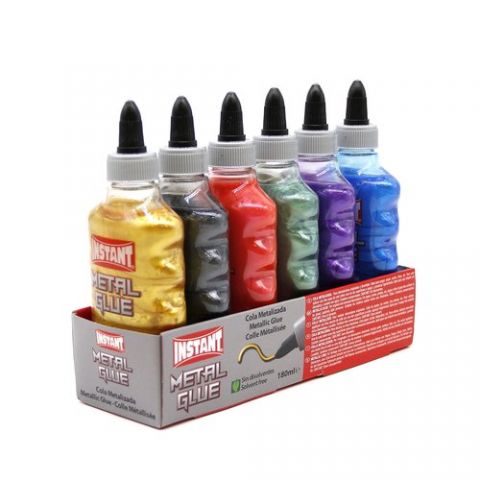 COLA METAL GLUE COLOR INSTANT SURTIDO 180 ml EXPOS