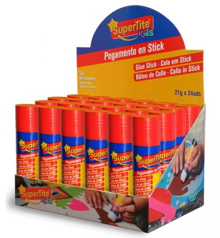 BARRA de PEGAMENTO SUPERTITE 21g EXPOSITOR DE 24