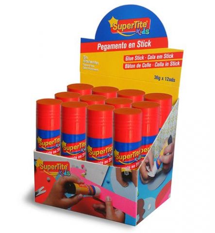 BARRA de PEGAMENTO SUPERTITE 36g EXPOSITOR DE 12