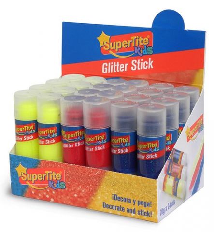 BARRA de PEGAMENTO SUPERTITE GLITTER 20g 3 COLORES
