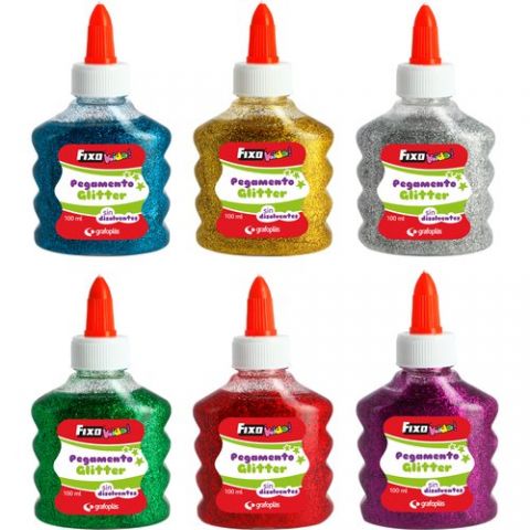 COLA FIXO KIDS GLITTER 100ml EXPOSITOR DE 12