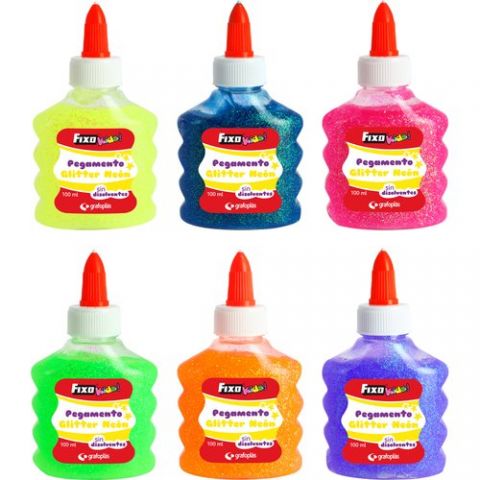 COLA FIXO KIDS GLITTER NEON 100ml EXPOSITOR DE 12