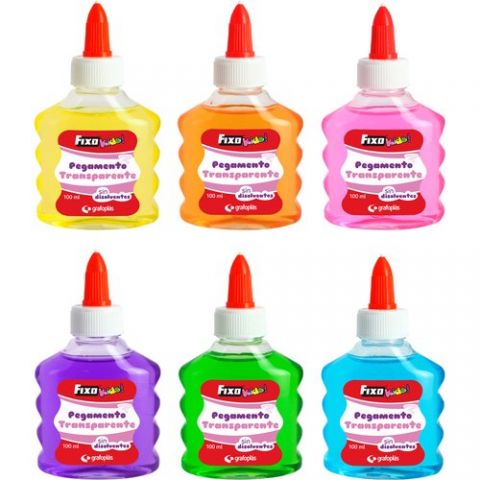 COLA FIXO KIDS TRANSPARENTE 100ml PAQUETE DE 12