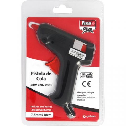PISTOLA COLA TERMOFUSIBLE FIXO  20W + 2 BARRAS DE
