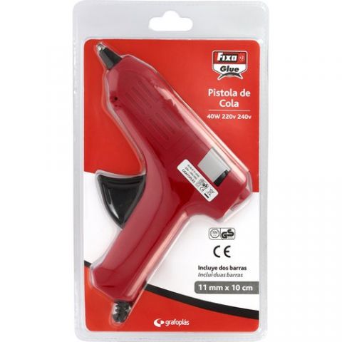 PISTOLA COLA TERMOFUSIBLE FIXO  40W + 2 BARRAS DE