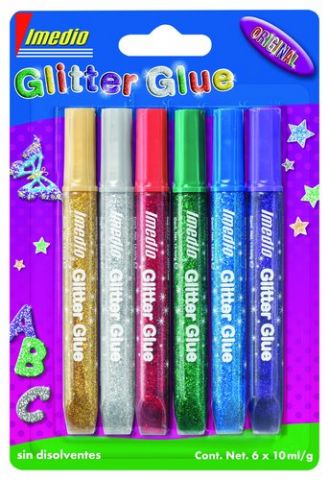 COLA GLITTER GLUE IMEDIO ORIGINAL 6x 10ml