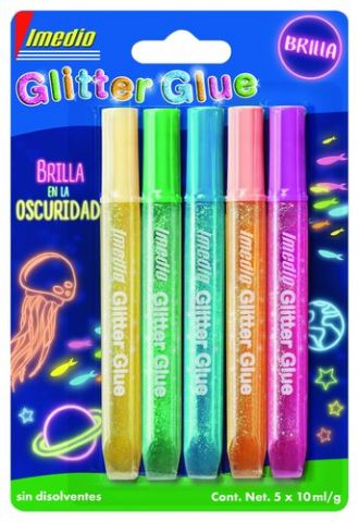 COLA GLITTER GLUE IMEDIO BRILLA EN LA OSCURIDAD BL