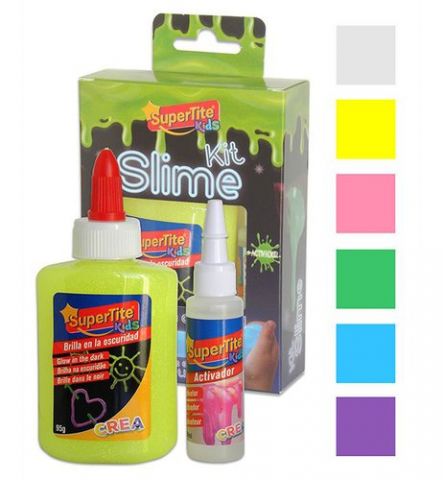 JUEGO SUPERTITE SLIME BRILLA EN LA OSCURIDAD KIT (