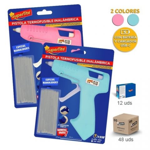 PISTOLA de COLA TERMOFUSIBLE SUPERTITE 15W (inalam
