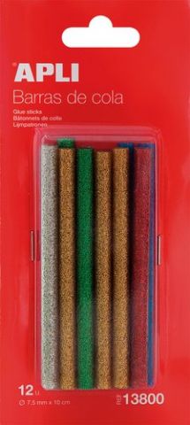 COLA TERMOFUSIBLE en BARRA APLI GLITTER COLORES bl