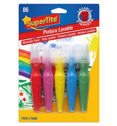 PINTURA LAVABLE SUPERTITE 14ml BLISTER DE 5 UNIDAD
