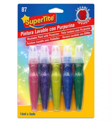 PINTURA LAVABLE SUPERTITE 14ml PURPURINA BLISTER D