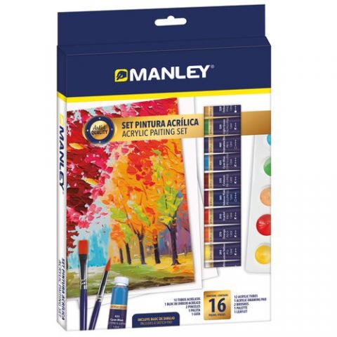 PINTURA ACRILICA MANLEY SET DE 16
(12x pintura acr