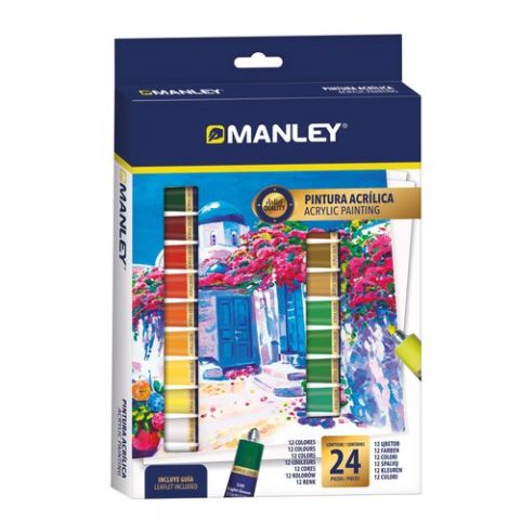 PINTURA ACRILICA MANLEY 12 ml ESTUCHE de 24