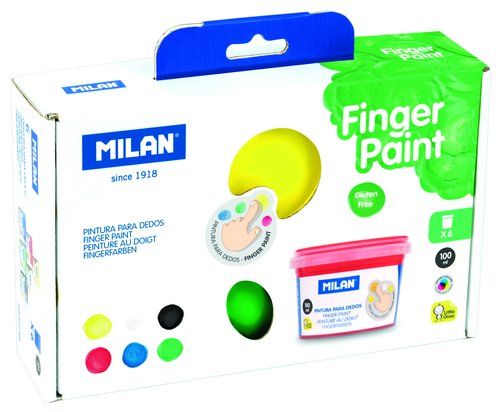 PINTURA de DEDOS MILAN 40 ml COLORES BASICOS CAJA