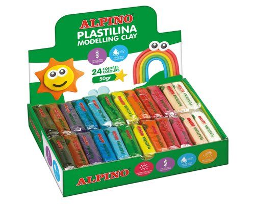 PLASTILINA ALPINO STANDARD 50.GR CAJA 24 SURTIDAS