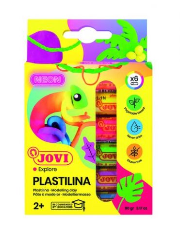 PLASTILINA JOVI 90 BARRA 15 gr. COLORES NEON ESTUC