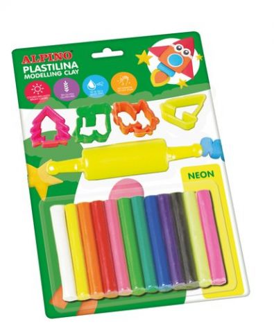 PLASTILINA ALPINO BLISTER 10+2 17GR + HERRAMIENTAS