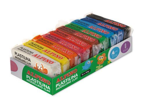 PLASTILINA ALPINO  50 GR. CAJA 10 (col. surt.)