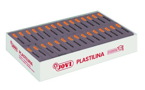 PLASTILINA JOVI 70 PASTILLA 50 gr. GRIS CAJA DE 30