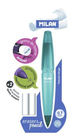 PORTAMINAS MILAN CAPSULE 2B 0,7 mm + 2 GOMAS de RE
