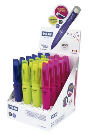 PORTAMINAS MILAN CAPSULE FLUO 2B 1,3 mm EXPOSITOR