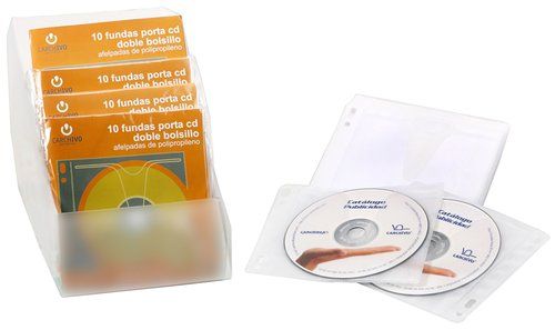 PORTA-CD DOBLE PP ACOLCHADO TRANSPARENTE BLISTER D