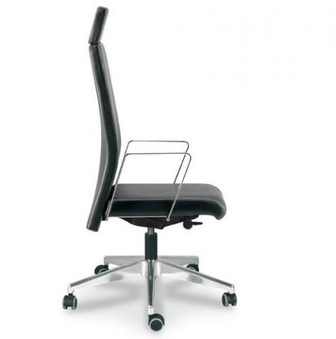 SILLA HERGO CISNE-1 BASE ALUMINIO PULIDO Y TAPICER