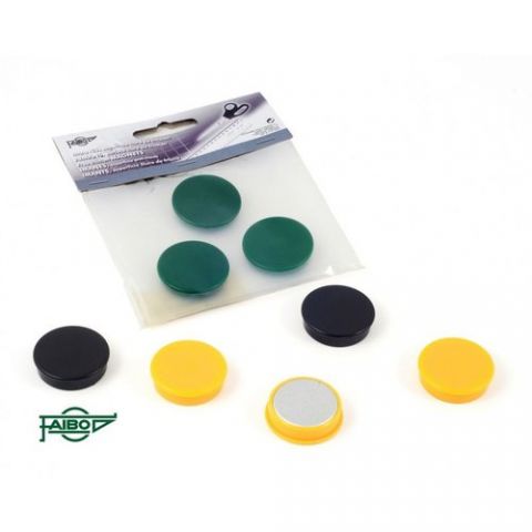 IMANES REDONDOS FAIBO 30 mm VERDE BOLSA de 3