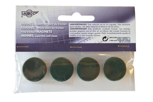 IMANES REDONDOS FAIBO 20 mm VERDE  BOLSA de 4