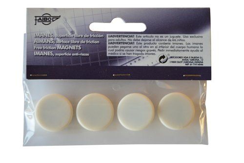 IMANES REDONDOS FAIBO 20 mm BLANCO BOLSA de 4