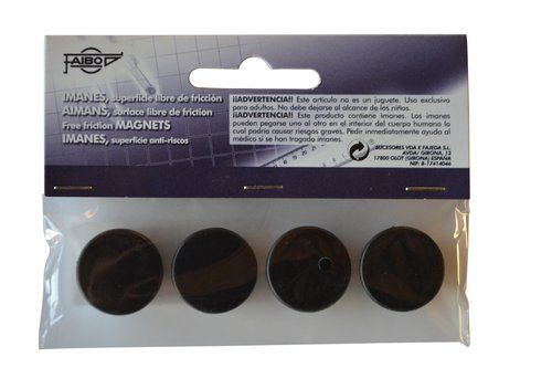 IMANES REDONDOS FAIBO 20 mm NEGRO BOLSA de 4