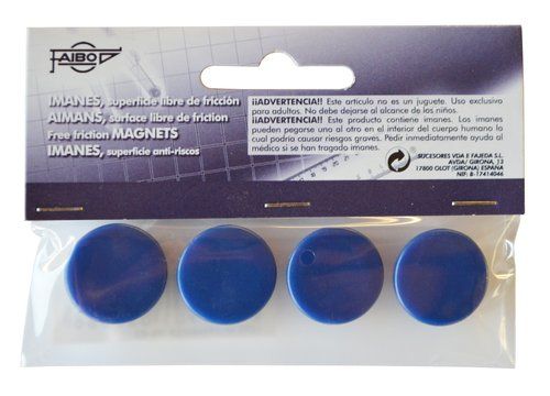IMANES REDONDOS FAIBO 20 mm AZUL BOLSA de 4